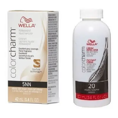 (5NN + Developer (Vol. 20) 3.6oz ) Wella Color Charm Permanent Liquid Haircolor