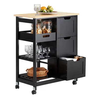 SoBuy FKW79-SCH, Kitchen Trolley Cart Kitchen Storage Trolley