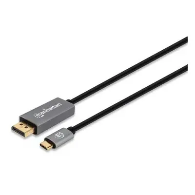 Manhattan USB-C to DisplayPort 1.4 Cable, 8K@60Hz, 3m, Male to Male, Black, Three Year Warranty,