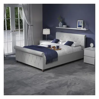 (Double, Light Grey Linen) Vittorio Double/King Size Bed Finishes Available