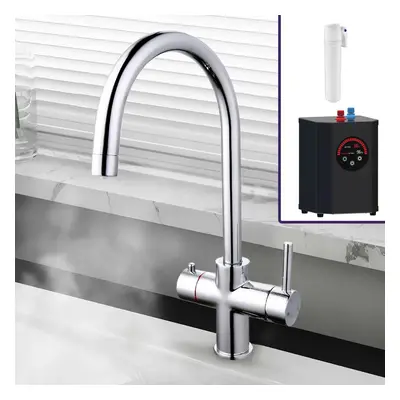 Nes Home Instant Boiling Water Kitchen Tap Round Chrome, Boiler & Water Filter