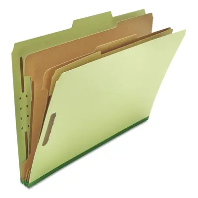 Universal UNV10296 3Divider 8Section Legal Size Pressboard Classification Folders Green 10Box