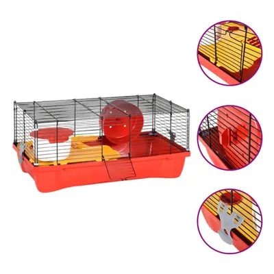 (red, x x cm) vidaXL Hamster Cage Mouse Cage Small Animal Cage House Polypropylene and Metal