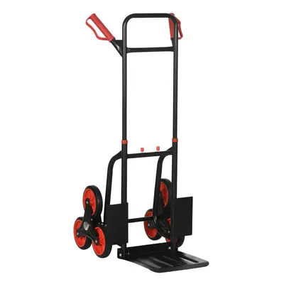 DURHAND Climbing Stairs Trolley Hand Trucks 6-Wheels Foldable Load Cart Steel