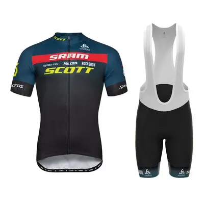 (Scott Sram-L) Men's Pro Cycling Jersey And Bib Shorts Set