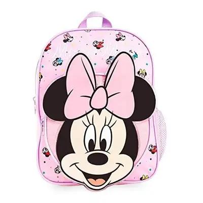 Disney Minnie Mouse School Bag, 3D Pink Backpacks for Girls, Large Rucksack Backpack for School 