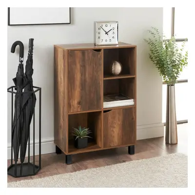 NEW Console Table Rustic Oak Cabinet and Shelves Sideboard Storage Furniture