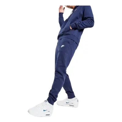 (Full Tracksuit, M) NIKE Club Mens Fleece Tracksuit Hoodie Jogger Navy