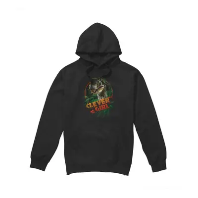 (L, Black) Jurassic Park Mens Clever Girl Hoodie