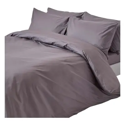 (Single, Dark Grey) Duvet Cover with Pillowcase Thread count