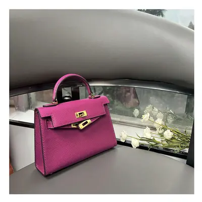 (Magnolia purple, 22cm gold buckle) New Mini Second -Generation Kelly Bag Advanced Sensory Leath