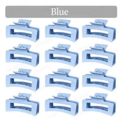 (Blue, 48Pcs) 6-60Pcs Korean Women Girls Plastic Hair Claws 8.5cm Hairclip Crab Barrette Girl Ha