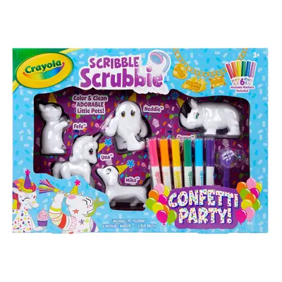 Crayola Scribble Scrubbie Toy Pet Playset Confetti Party Pack Coloring Toy for Kids Gift for Age