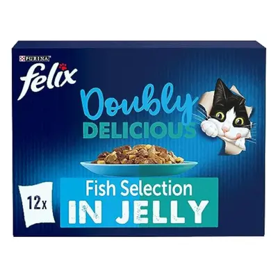 Felix Doubly Delicious Fish Cat Food 12x100g, Pack of