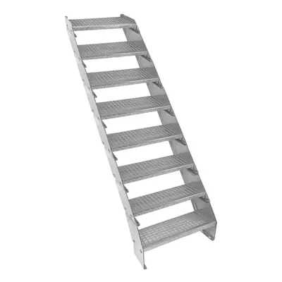 Metal Staircase Section Adjustable Height Galvanised Steel Steps 60cm / 600mm