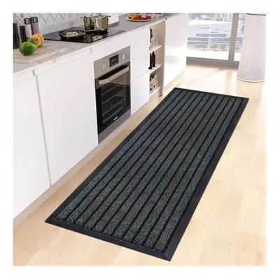 (Grey, 80X300 CM) Non Slip Rubber Mat Door Mats Indoor Outdoor