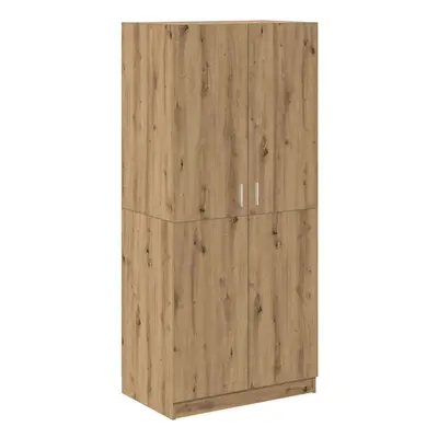 (artisan oak) vidaXL Wardrobe Clothing Cabinet Hanger Clothes Organiser Unit Engineered Wood