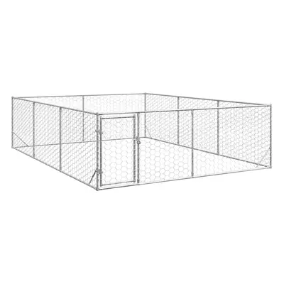 (3 x x m) vidaXL Outdoor Dog Kennel with Door 2x1x1 m Galvanised Steel outdoor dog cage