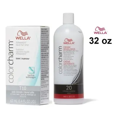 (T10, Developer (Vol.20) 32oz) Wella Color Charm Developer Volume 32oz