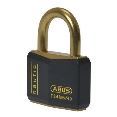 ABUS T84MB40TC T84MB/40 40mm Black Nautic Rustproof Padlock Twin Pack Carded