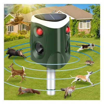 Solar Cat Repellent, [2024] Ultrasonic Animal Repeller Outdoor IP55 Waterproof Modes Adjustable 