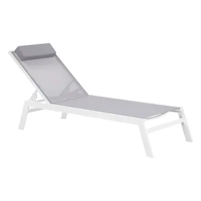 Sun Lounger Metal Grey CATANIA