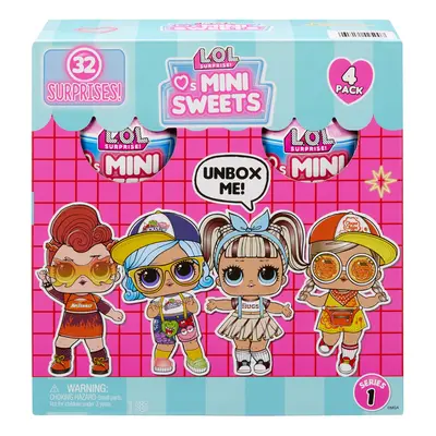 L.O.L. Surprise! 4-Pack Mini Sweets Dolls #1 with Surprises Candy Themed Accessories - Collectib