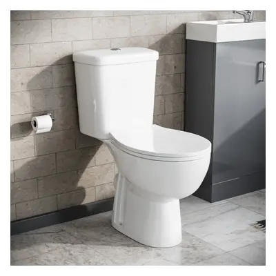 Nes Home Close Coupled Toilet Bathroom WC Pan, Toilet Seat & Cistern