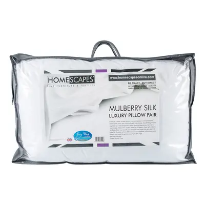 Homescapes Pure Mulberry Silk Blend Pillow Pair with 100% Cotton Casing