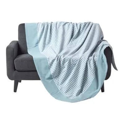 (Blue, x cm) Cotton Gingham Check Throw