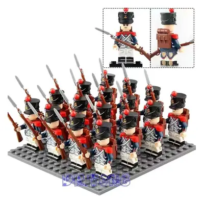 (French Line Infantry) 16Pcs Military Minifigures Napoleon British Army French Army Italian Sold