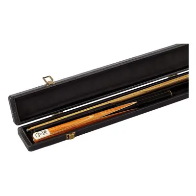 PowerGlide Hard Cue Case Black Leather Snooker Pool Bag Box 3/4 & Centre Split