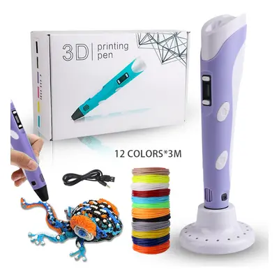 (Purple) 3D Printing Pen, 3D Doodler Pen with LCD Screen UK