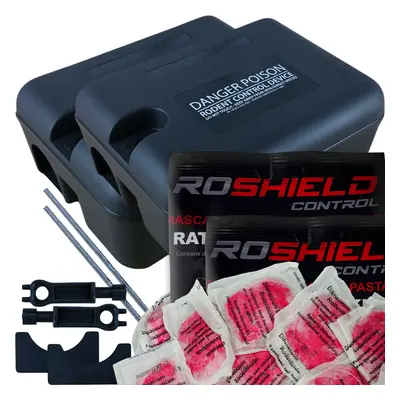 (2 Boxes & 300g Pasta) Roshield External Rat & Mouse Pasta Bait Box Kit