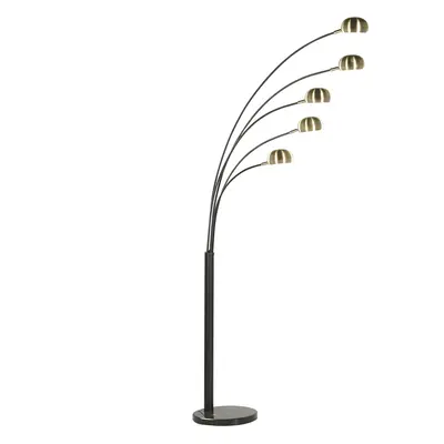 Floor Lamp FLINDERS Adjustable Metal Black-Gold