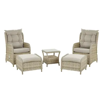 Garden Lounge Set PONZA Seater PE Rattan Beige