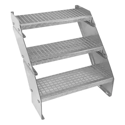 Metal Staircase Section Adjustable Height Galvanised Steel Steps 60cm / 600mm