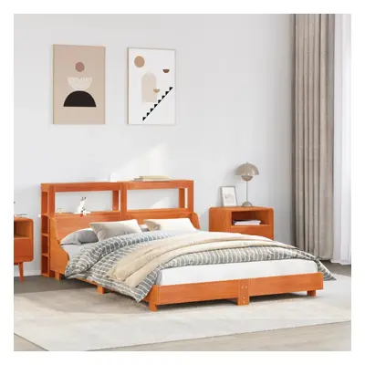 vidaXL Bed Frame without Mattress Wax Brown 140x190 cm Solid Wood Pine