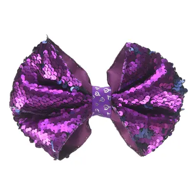 JoJo Siwa Ponytail Holder Bow, Purple Reversible Sequin, Count