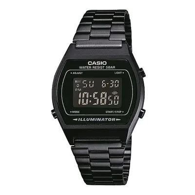 Casio Mens Watch with Black Digital Display and Stainless Steel Bracelet