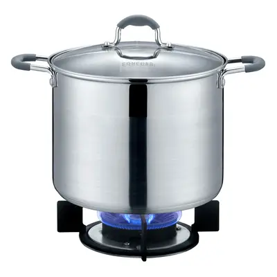 CONCORD Stainless Steel Stock Pot with Glass Lid Induction Compatible QT