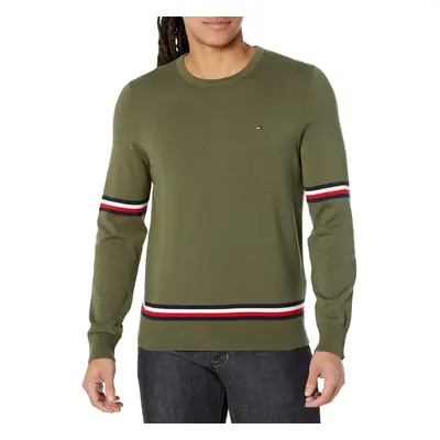 Tommy Hilfiger mens Essential Signature Stripe Crewneck Pullover Sweat