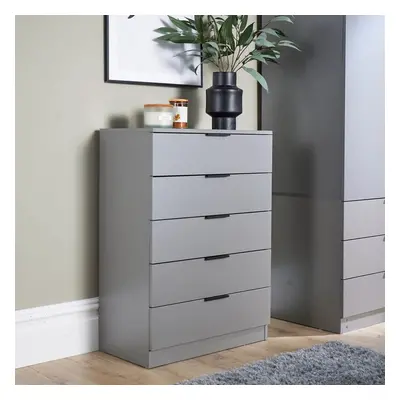 Stratford Grey Oak Chest of Drawers Bedroom Furniture With Metal Runners