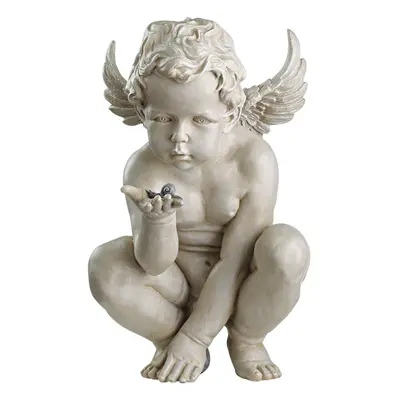 Design Toscano EU4360 Life's Mysteries Cherub Garden Statue, cm, Polyresin, Antique Stone