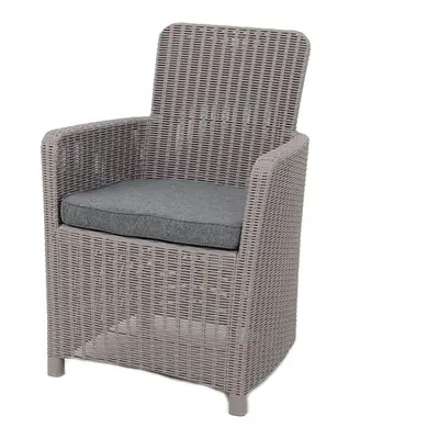 Outdoor Rattan Effect Dining Chair - Grey