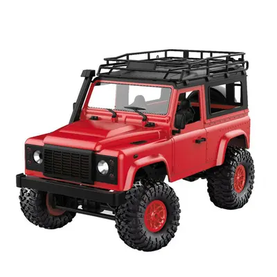 (Red) 1/12 2.4G 4WD RC Car w/ Front LED Light Body Shell Roof Rack Crawler Off-Road Truck RTR To