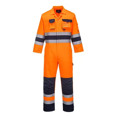 (M R, Orange/Navy) Portwest Mens Nantes Contrast Hi-Vis Work Overalls