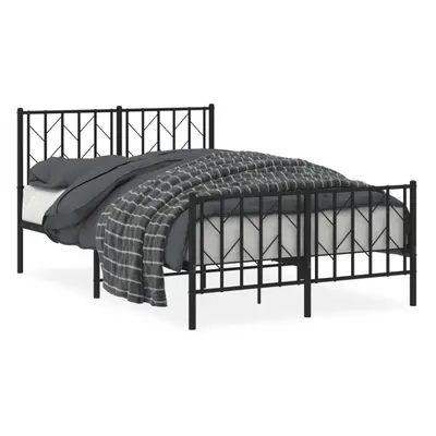 (black, x cm/ with headboard & footboard) vidaXL Metal Bed Frame with Headboard Mattress Foundat