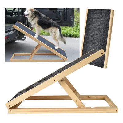 (100cm x 40cm) Foldable Pet Ramp for Cars Travel Wooden Dog Ladder Pets Ramp Lightweight Non Sli