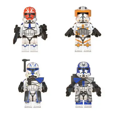 (4PCS) Star Wars Clone Trooper Cody Rex Commander Fit Lego Minifigures